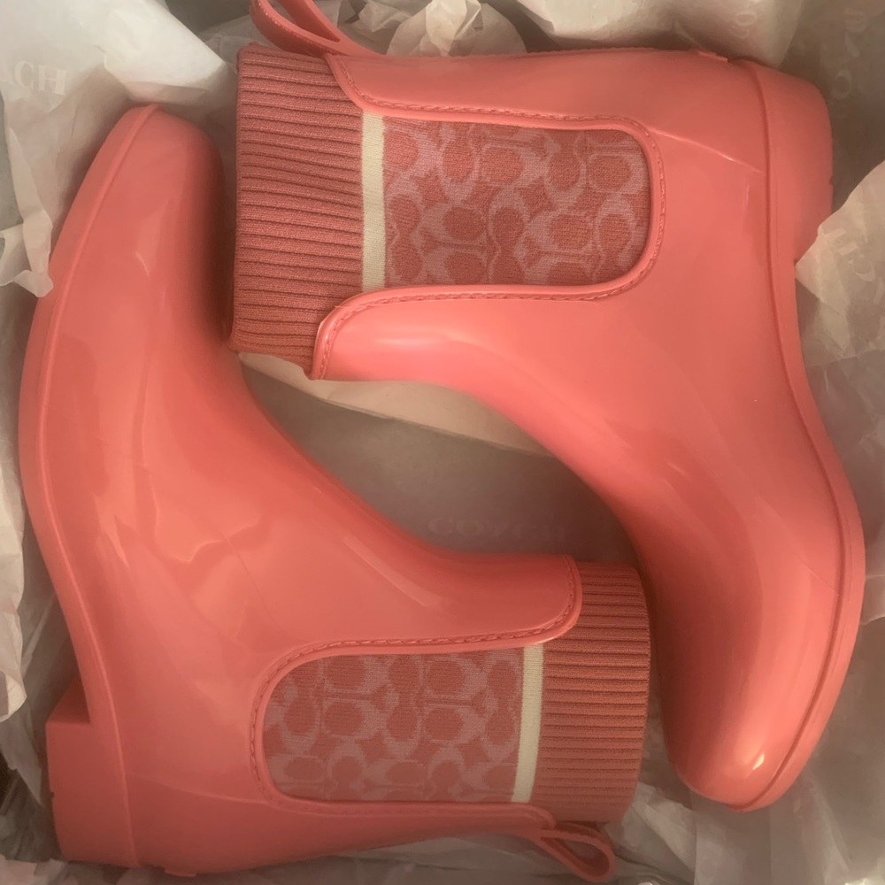 COPY - New women’s COACH rain booties size 6.In original box.Never worn Galoshes